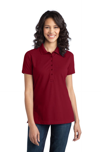 port authority chili red l555 custom polo shirts embroidered