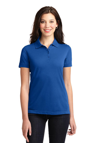 port authority cobalt blue l567 polo shirt with logo embroidered