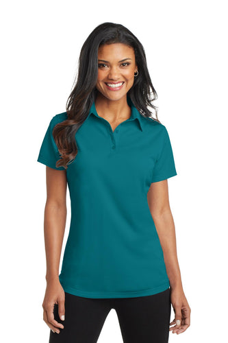 port authority dark teal l571 custom logo polo shirts embroidered
