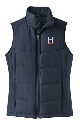 port authority ladies puffy vest l709 dark slate black horton group