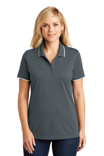 port authority graphite/ white lk111 custom embroidered polo shirts