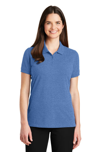 port authority blue heather lk8000 custom made work polo shirts