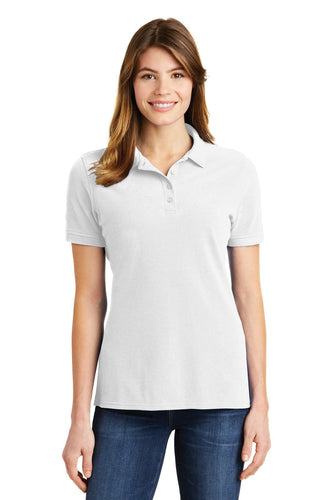 port & company white lkp1500 custom embroidered polo shirts