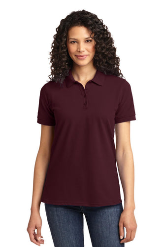port & company athletic maroon lkp155 custom polo shirts with logo