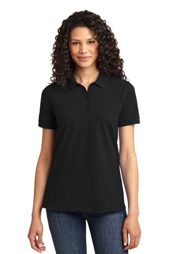port & company jet black lkp155 custom polo shirts with logo