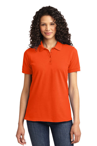 port & company orange lkp155 custom polo shirts with logo