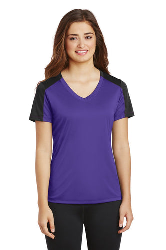 Sport-Tek Ladies PosiCharge Competitor Sleeve-Blocked V-Neck Tee