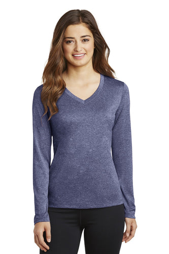 Sport-Tek Ladies Long Sleeve Heather Contender V-Neck Tee
