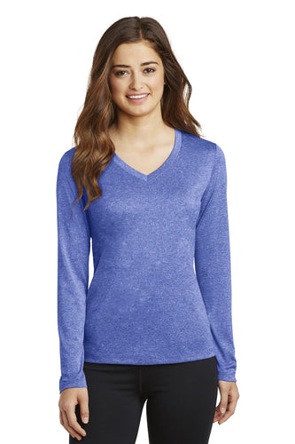Sport-Tek Ladies Long Sleeve Heather Contender V-Neck Tee