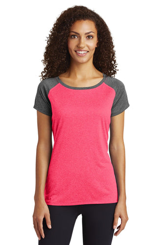 Sport-Tek Ladies Heather-On-Heather Contender Scoop Neck Tee