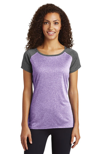 Sport-Tek Ladies Heather-On-Heather Contender Scoop Neck Tee