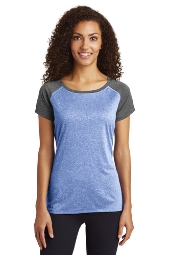 Sport-Tek Ladies Heather-On-Heather Contender Scoop Neck Tee