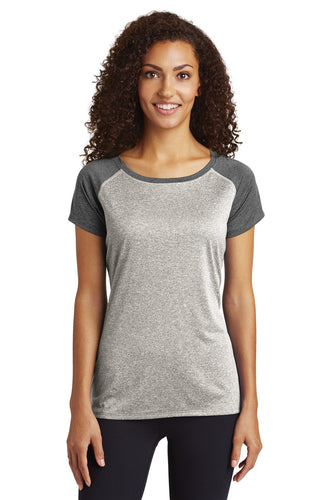 Sport-Tek Ladies Heather-On-Heather Contender Scoop Neck Tee