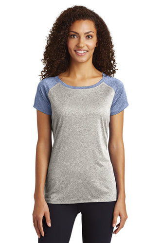 Sport-Tek Ladies Heather-On-Heather Contender Scoop Neck Tee