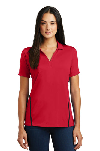 Sport-Tek Deep Red/ Black LST620 custom dry fit polo shirts
