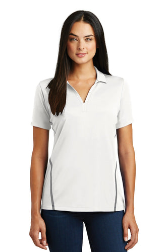 Sport-Tek White/ Heather Grey LST620 custom dry fit polo shirts