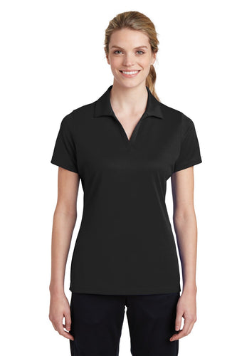 Sport-Tek Black LST640 polo shirts with logo embroidery