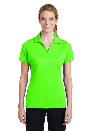 Sport-Tek Neon Green LST640 polo shirt with logo embroidered