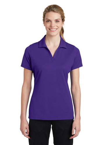 Sport-Tek Purple LST640 polo shirt with logo embroidered