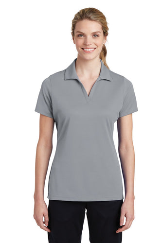 Sport-Tek Silver LST640 polo shirt with logo embroidered