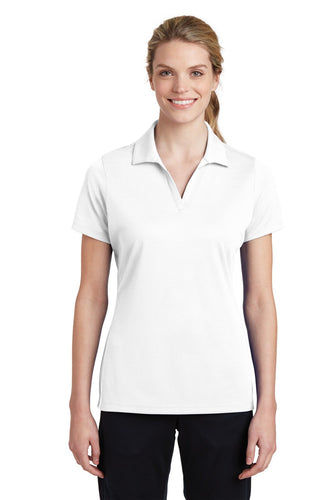 Sport-Tek White LST640 polo shirt with logo embroidered