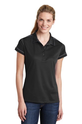 Sport-Tek Black LST659 custom dry fit polo shirts