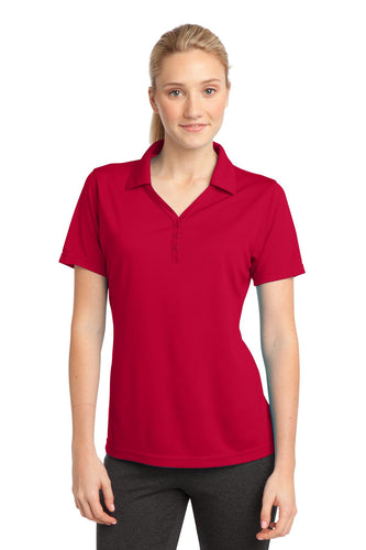 Sport-Tek True Red LST680 polo shirts with logo embroidery
