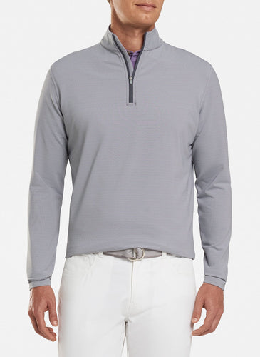 peter millar iron ME0EK40E perth mini stripe stretch loop terry quarter zip with custom logo pullovers