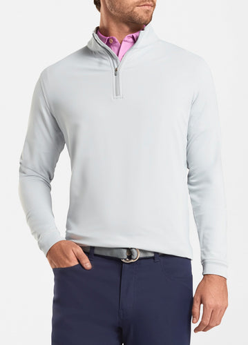 peter millar british grey ME0EK40 perth stretch loop terry quarter zip with custom logo pullovers