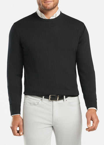 Peter Millar Mens Crown Soft Crew Sweater ME0S42 Black