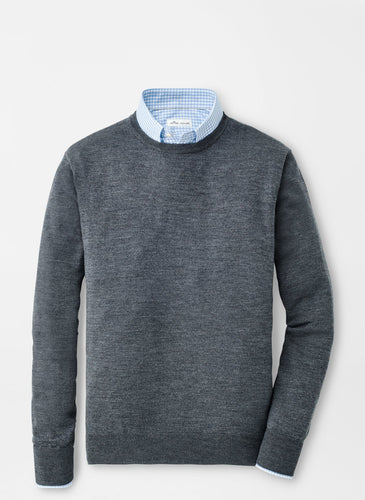 peter millar Charcoal ME0S42 crown soft crew sweater with custom logo pullovers