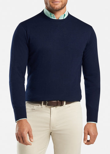peter millar Navy ME0S42 crown soft crew sweater with custom logo pullovers