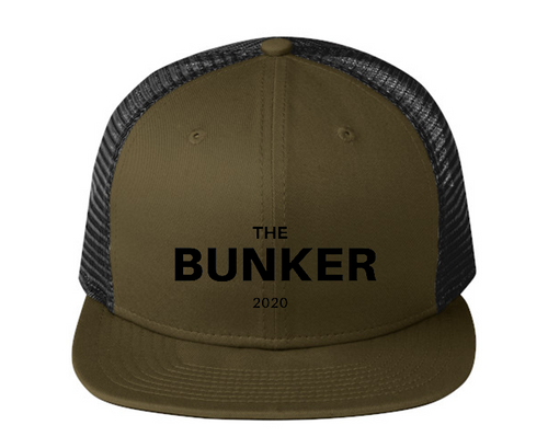 THE BUNKER FLAT BILL TRUCKER NEW ERA, OLIVE/BLACK