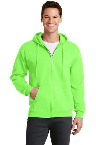 Port & Company Core Fleece Full-Zip Hooded Sweatshirt PC78ZH Neon Green