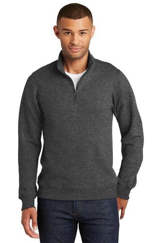 port & company dark heather grey pc850q sweatshirts with logos
