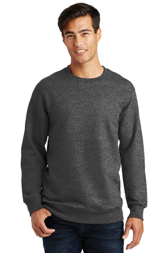 port & company dark heather grey pc850 custom dri fit sweatshirts