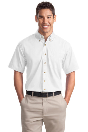 Port Authority White S500T custom embroidered shirts
