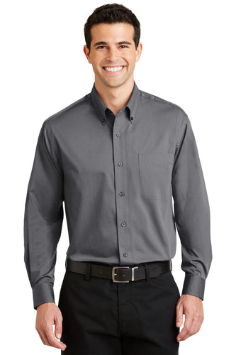 Port Authority Grey S613 custom embroidered shirts
