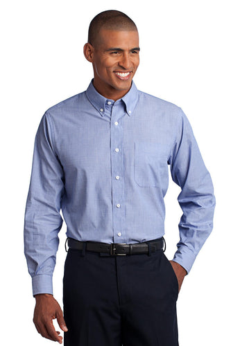 Port Authority Chambray Blue TLS640 business shirts with company logo