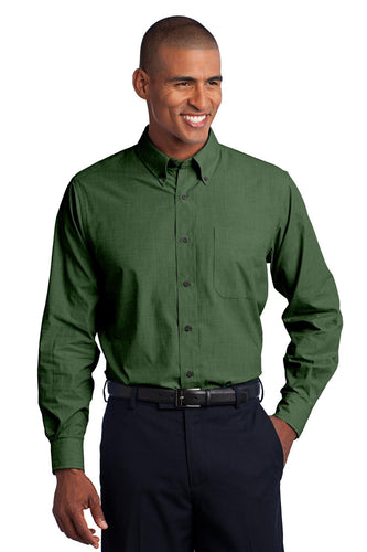 Port Authority Dark Cactus Green TLS640 business shirts with company logo