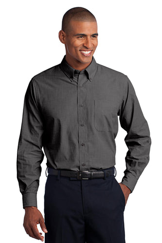 Port Authority Soft Black TLS640 business shirts with company logo