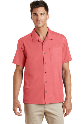 Port Authority Deep Coral S662 custom embroidered shirts