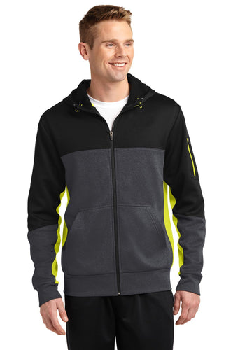 Sport-Tek Black/ Graphite Heather/ Citron ST245 custom logo sweatshirts printed