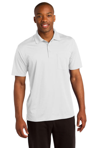 Sport-Tek White ST651 polo shirts with logos