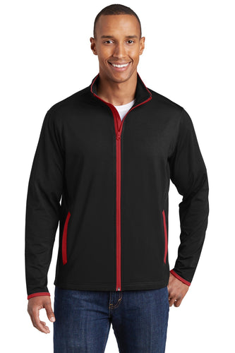Sport-Tek Black/ True Red ST853 sweatshirts with company logo