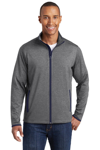 Sport-Tek Charcoal Grey Heather/ True Navy ST853 sweatshirts with company logo
