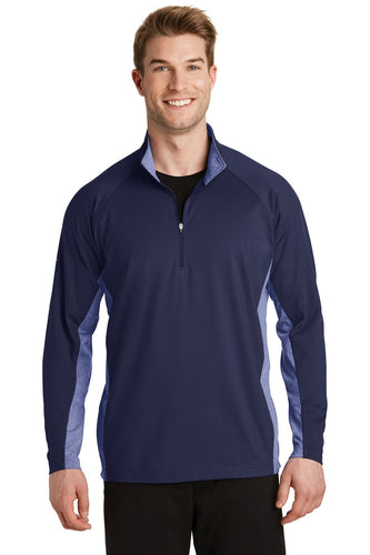 Sport-Tek True Navy/ True Navy Heather ST854 sweatshirts with company logo