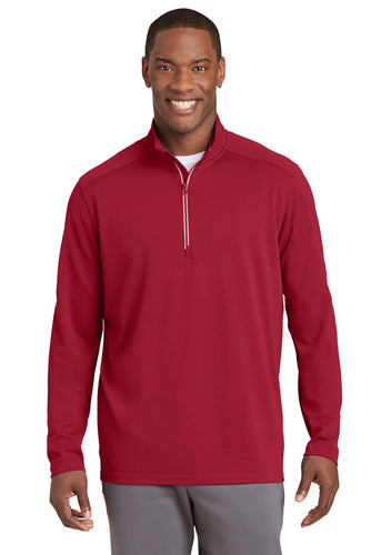 Sport-Tek Deep Red ST860 sweatshirts with logo printed