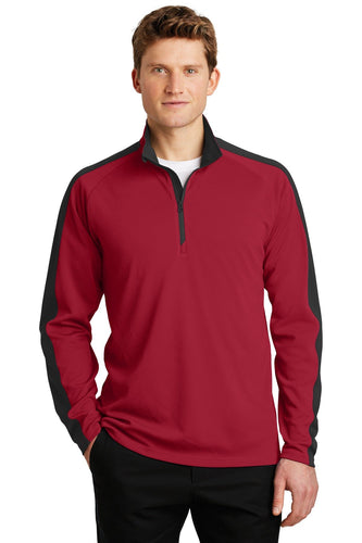 Sport-Tek Deep Red/ Black ST861 sweatshirts with logo printed
