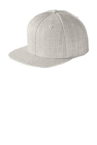 sport tek yupoong flat bill snapback cap heather grey